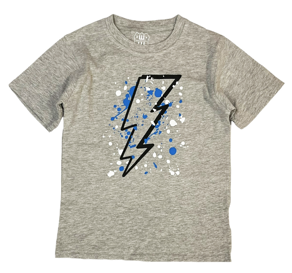 Wes and Willy Grey Splatter Bolt SS Tee