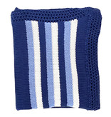 Gita Navy/Denim Striped Knit Blanket