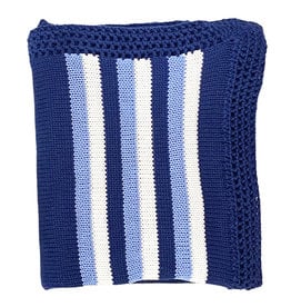 Gita Navy/Denim Striped Knit Blanket