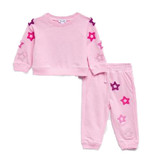 Splendid Pink Fuzzy Star Infant Jogger Set