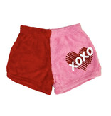 Love and Kisses Red/Pink Glitter Heart Plush Shorts
