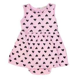 Little Mish Pink Hearts Ribbed Onesie Dress