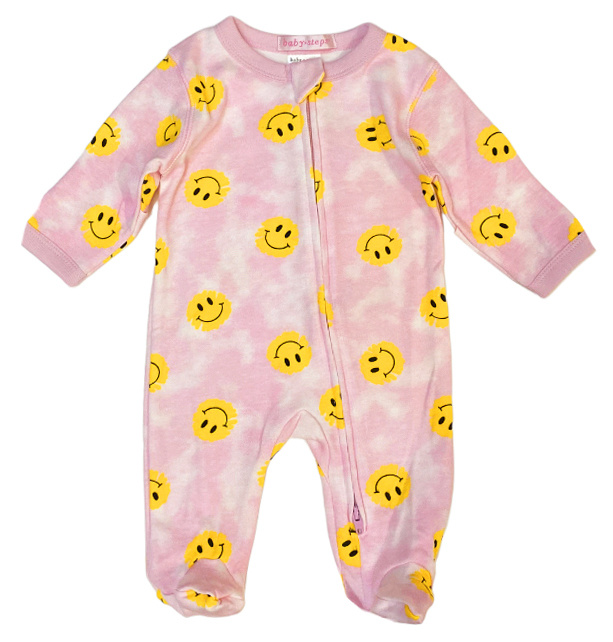 Baby Steps Happy Pink  Footie