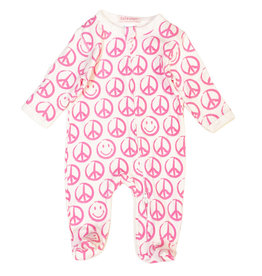 Baby Steps Pink Peace/Happy Footie