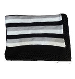 Gita Black with White/Grey Stripes Blanket