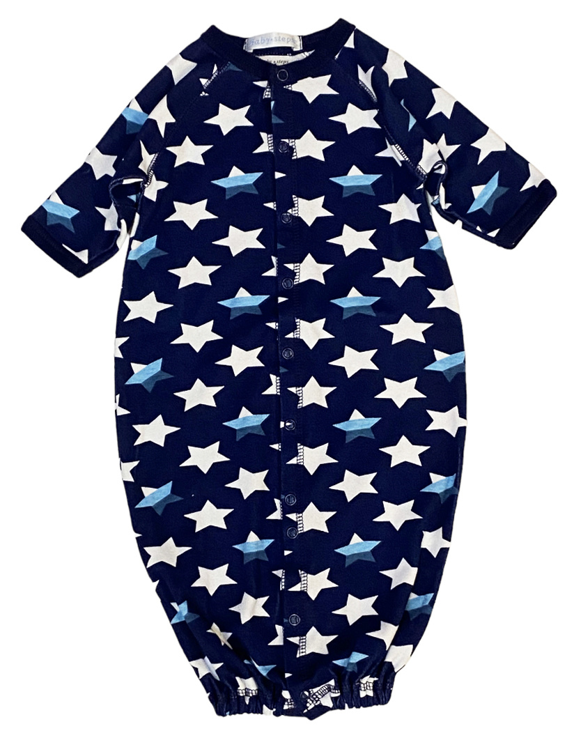 Baby Steps Navy Stars Convertible Gown