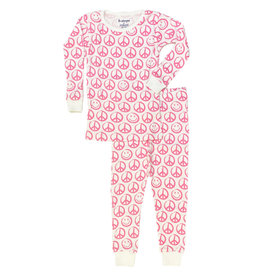 Baby Steps Pink Peace/Happy PJ Set