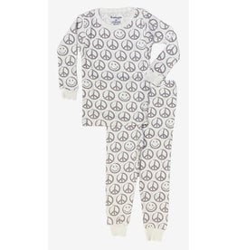 Baby Steps Ivory Peace/Happy Infant PJ Set