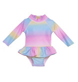 Flap Happy Rainbow Ombre Infant Ruffle Rashguard Swimsuit
