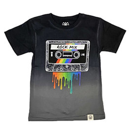 Wes and Willy Black Ombre Mix Tape SS Tee