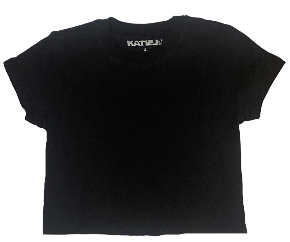 KatieJNYC Black Slub Crop Tee