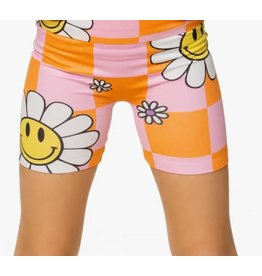 Malibu Sugar Pink/Orange Checkered Boy Shorts 4-6X