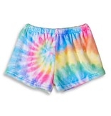 Top Trenz Cotton Candy Tie Dye Plush Lounge Shorts