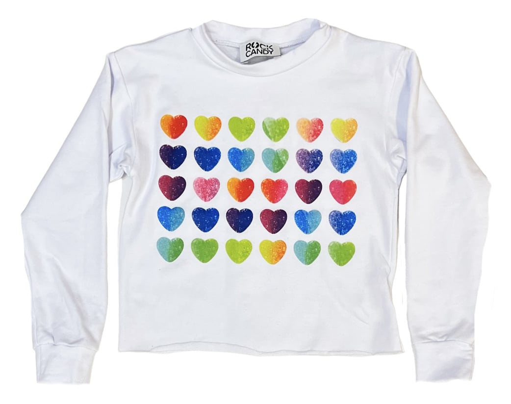 Rock Candy Colorful Hearts Sweatshirt - Precious Cargo
