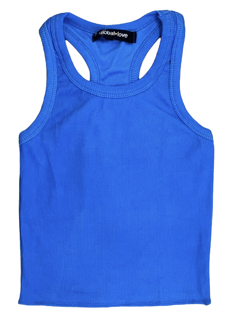 Flowers by Zoe Neon Blue Ribbed Tank