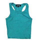 Flowers by Zoe Bright Teal Ribbed Tank