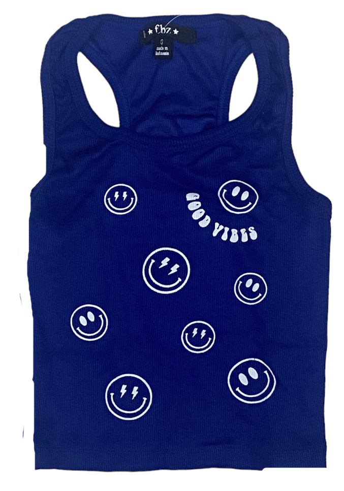 Flowers by Zoe Royal Smiley Ribbed Tank