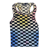 Flowers by Zoe Multi Color Check Ribbed Tank