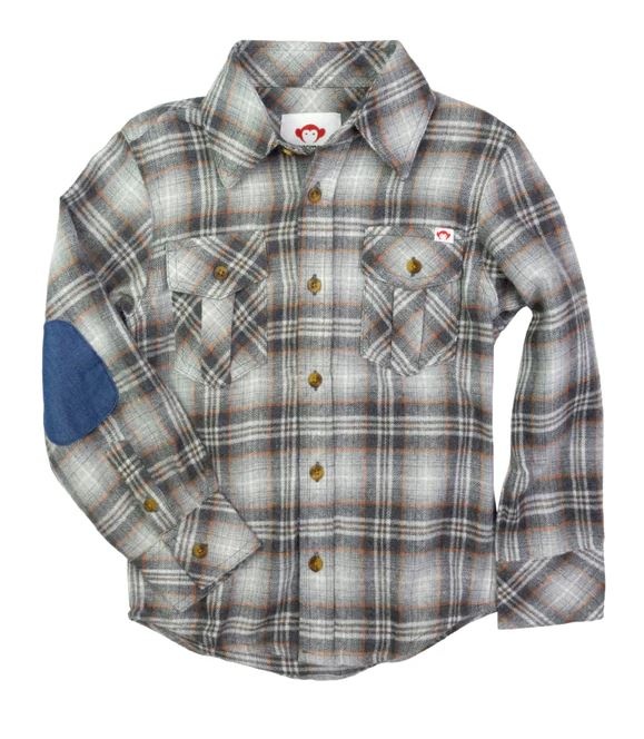 Gray and orange flannel shirt