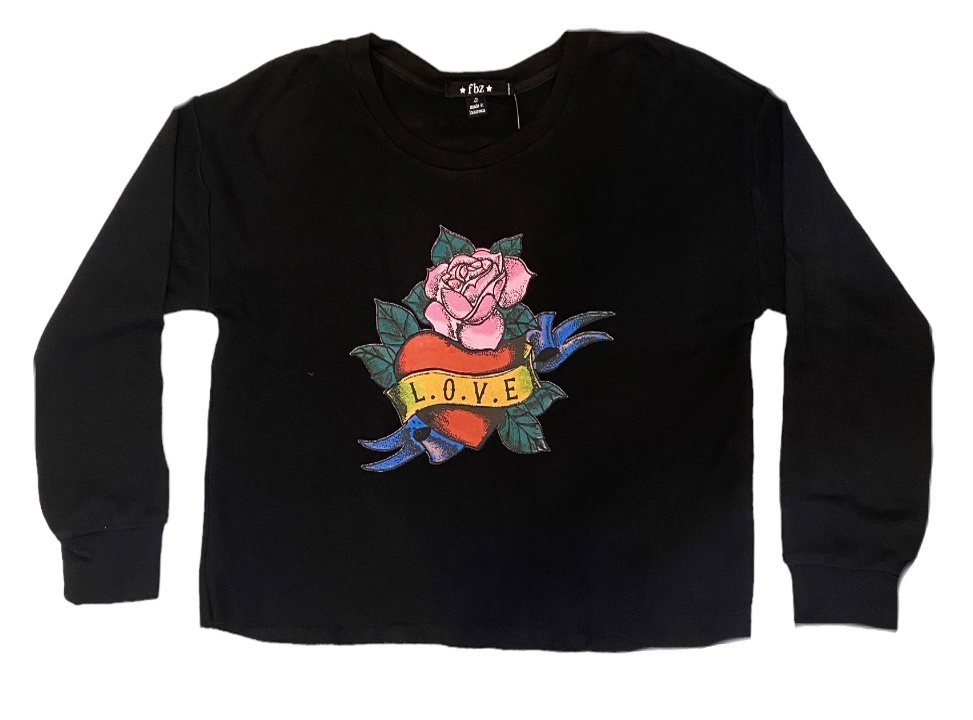 Flowers by Zoe Black Love Tatoo Sweatshirt