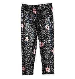 Social Butterfly Pink Sparkle Floral Infant Leggings