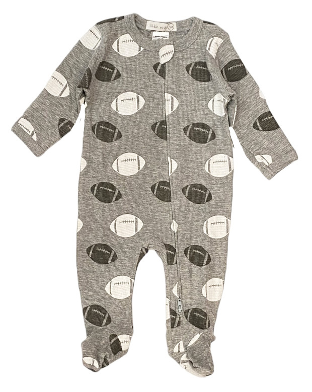 Little Mish Grey Football Thermal Footie