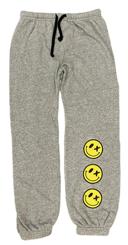 Love Junkie Triple Smile Grey Sweatpants