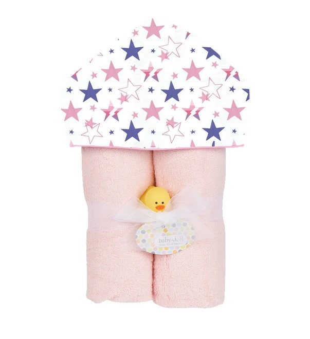 Baby Jar Pink Starlight Hooded Towel