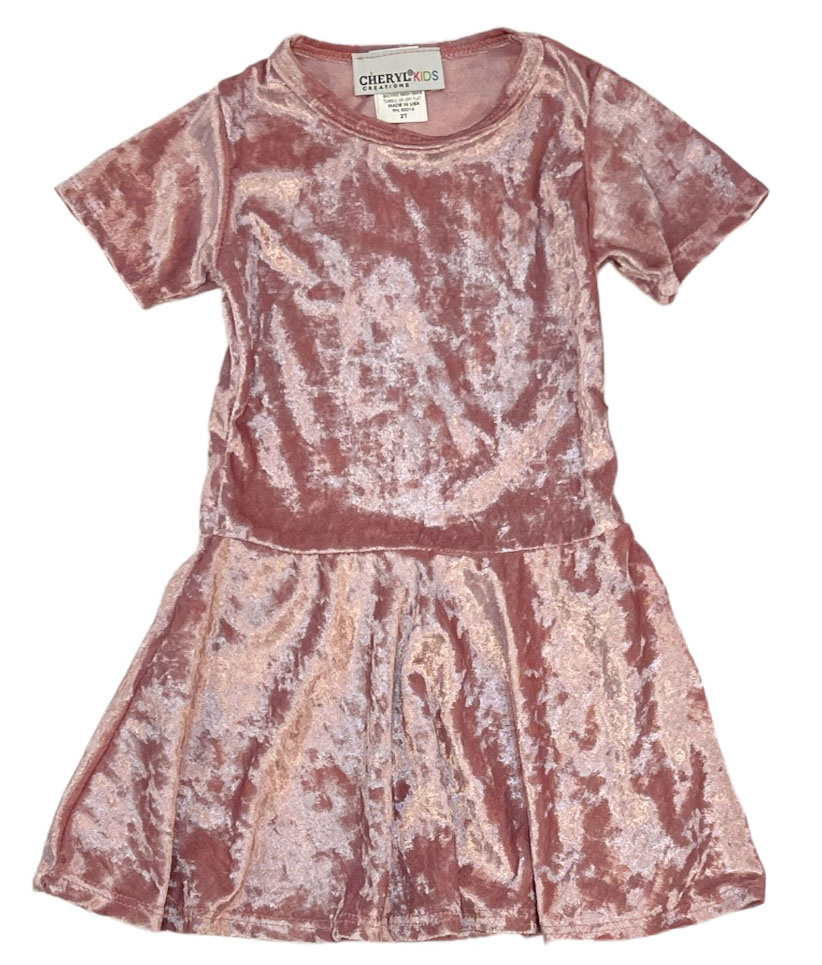 Cheryl Creations Pink Velvet S/S Dress