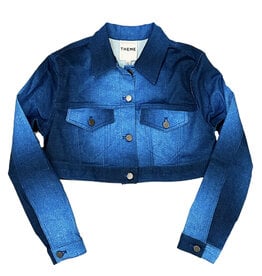 Theme Vintage Blue Denim Crop Jacket