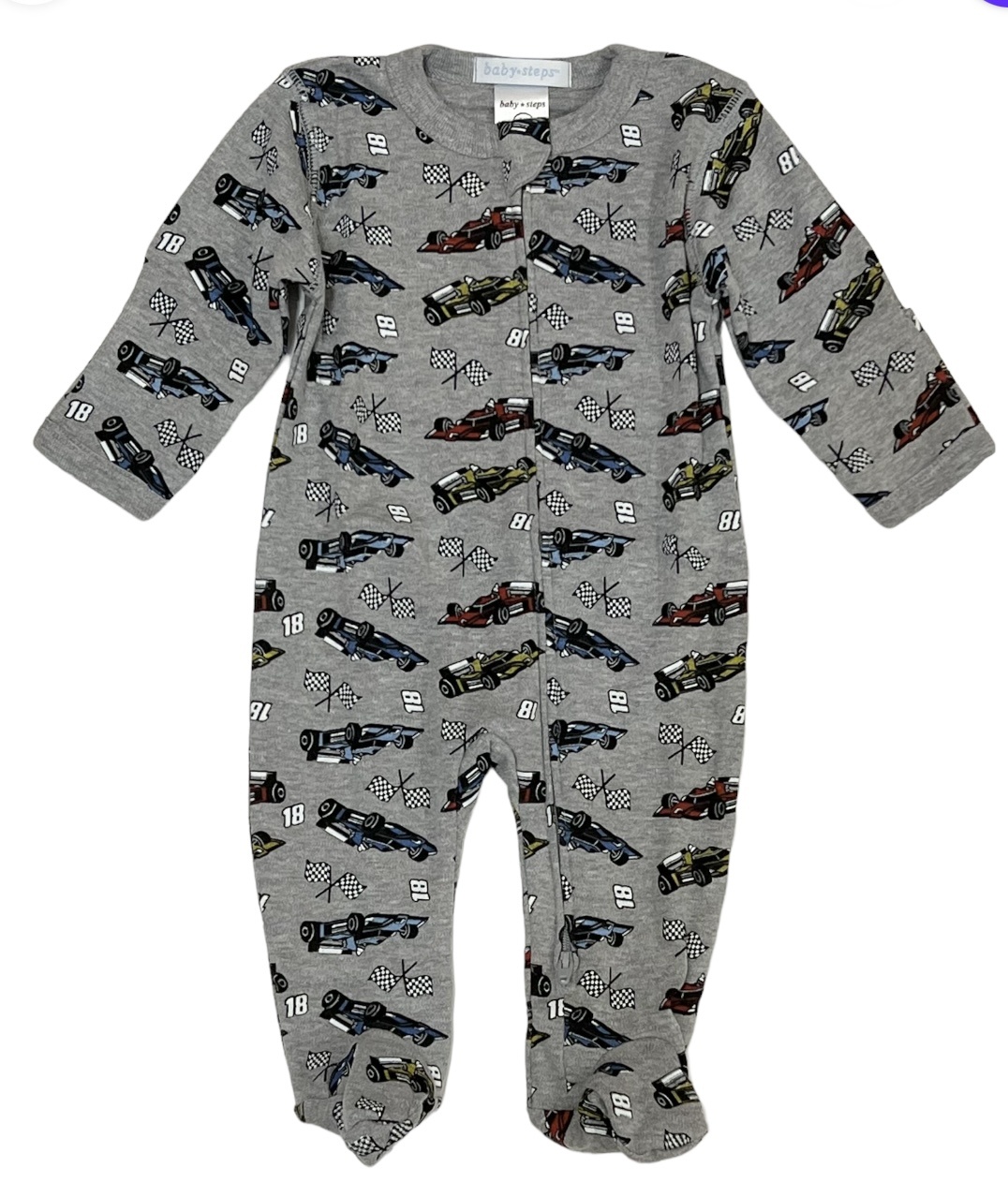 Baby Steps Heather Race Cars Footie