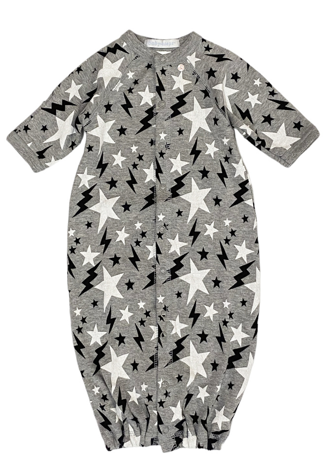 Baby Steps Heather Star/Bolt Conv Gown