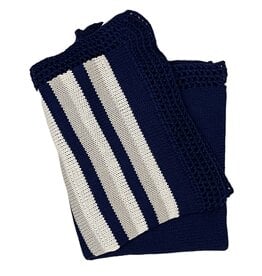 Gita Navy/Grey Striped Blanket