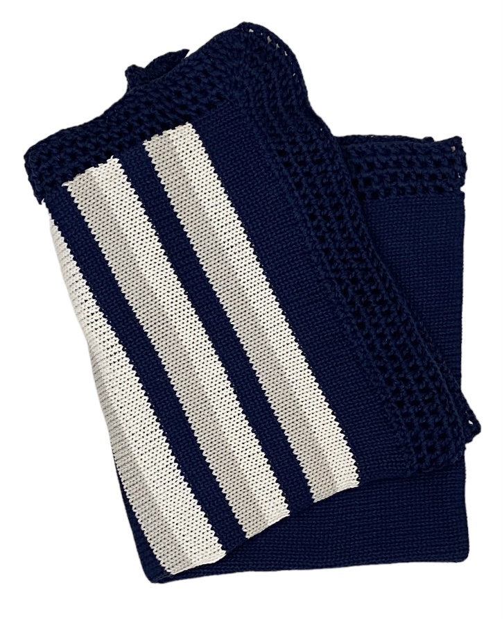 Gita Navy/Grey Striped Blanket