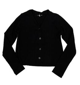 Flowers by Zoe Ribbed Black Cardigan