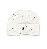 Too Cute White w Blk/Blue Splatter Star Hat