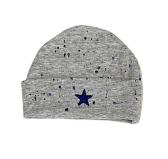 Too Cute Grey  Royal/Blk Splatter Star Hat