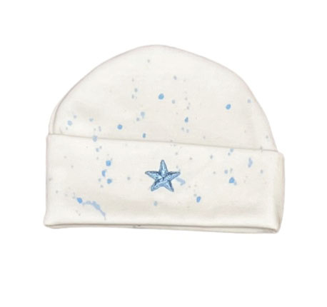 Too Cute White/Lt Blue Splatter Hat