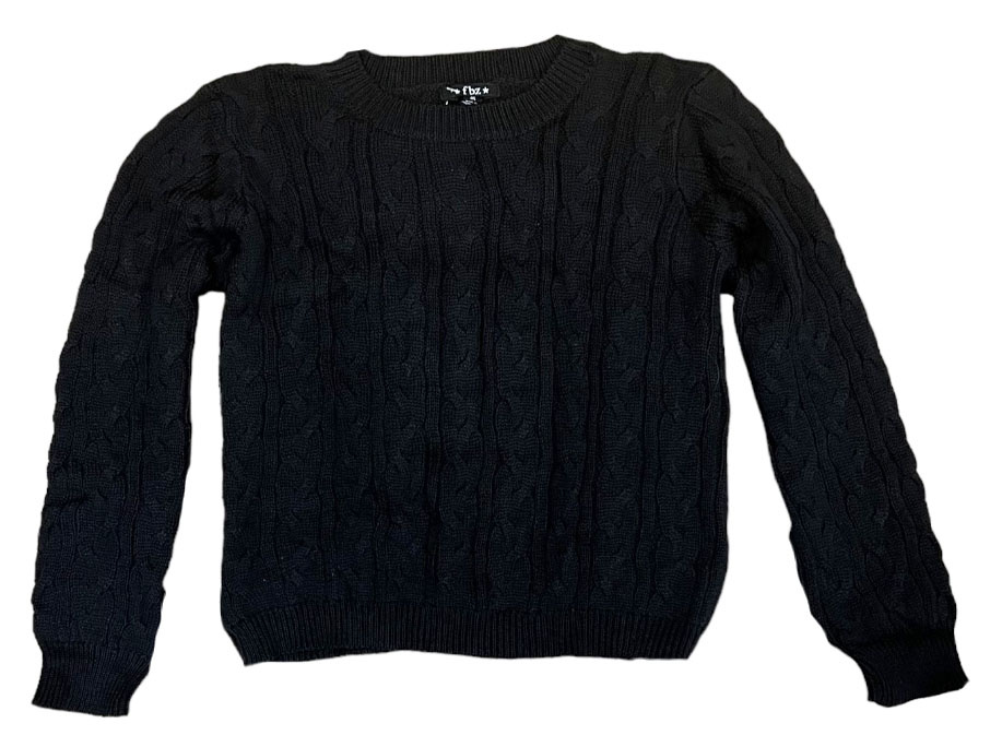 FBZ Blk Cotton Cableknit Sweater