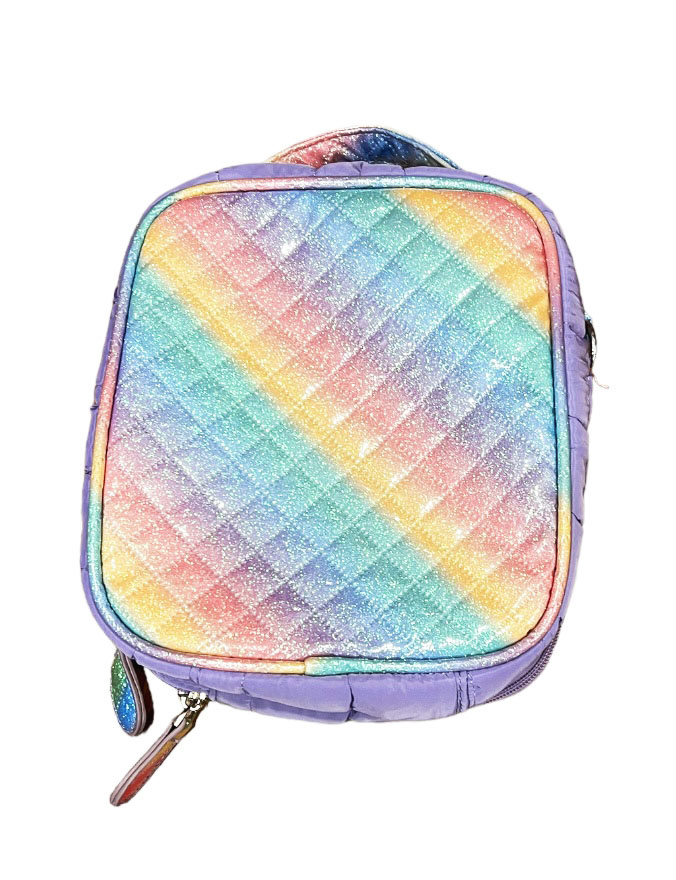 Bari Lynn Quilted Rainbow Purple Lunch Box