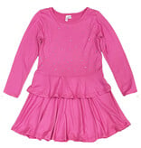 Sofi Pink Rhinestone Ruffle Dress