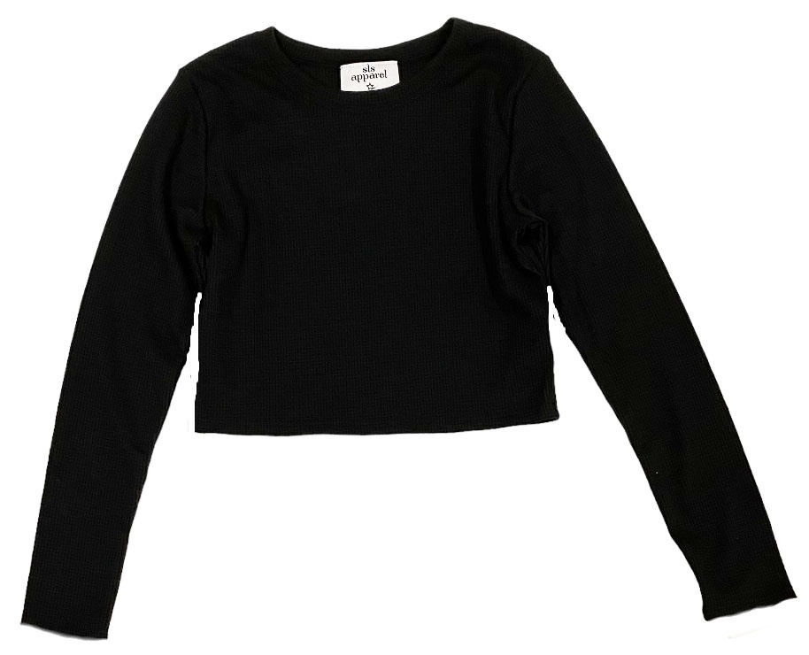 SLS Black Thermal L/S Crop Top