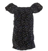 Flowers by Zoe Black/Blue Paisley Ruched Chiffon Dress