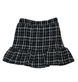Little Olin Black Silver Tweed Ruffle Skirt