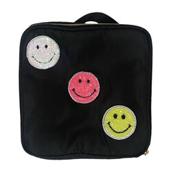 Black Sequin Smiley Patch Lunch Box