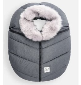 7am Enfant Charcoal w/ Faux Fur Cocoon Car Seat Cover