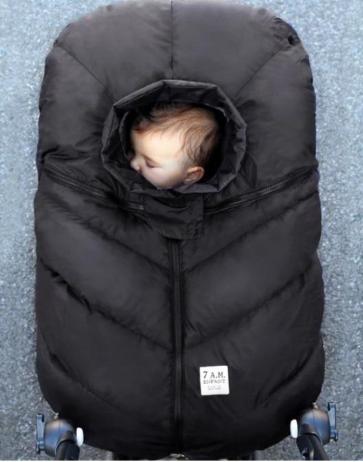 7AM Enfant Black Infant Cocoon Car Seat Cover