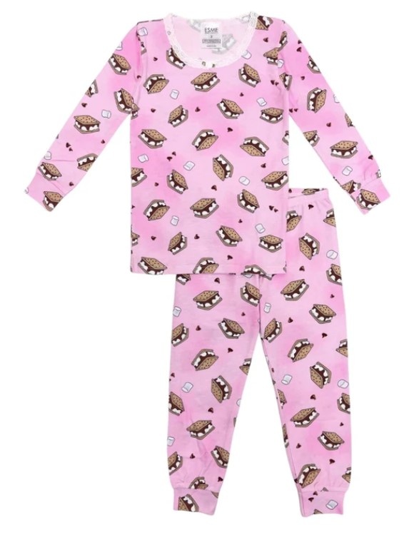 Esme  Pink Smores Infant Pajama Set