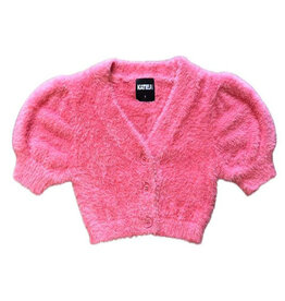 KatieJ NYC Raspberry Fuzzy Cardigan