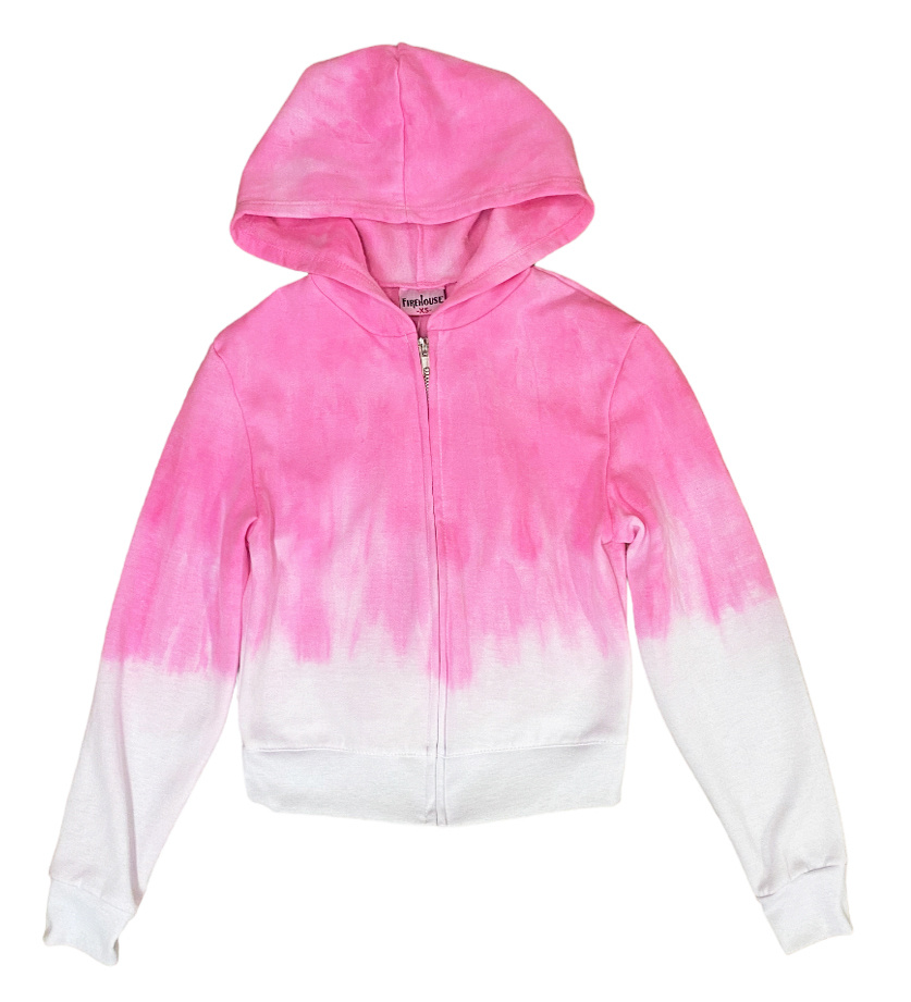 Firehouse Pink Dip Dye Zip Hoodie